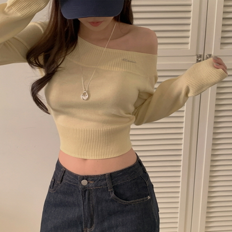 オフショルダーニット(5color) YELLOW
