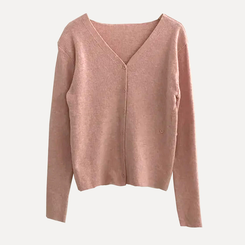 몰리 버튼 골지 랩 니트가디건