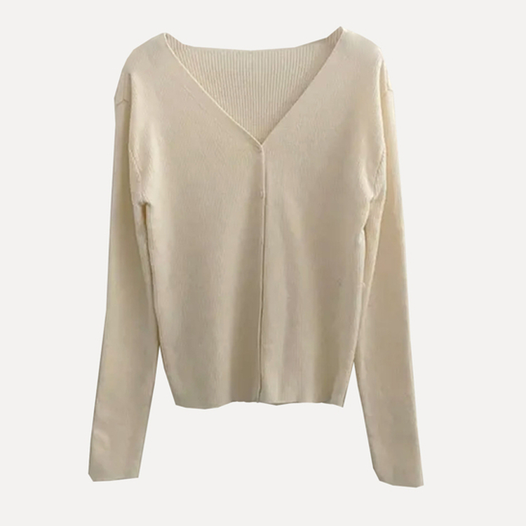 몰리 버튼 골지 랩 니트가디건