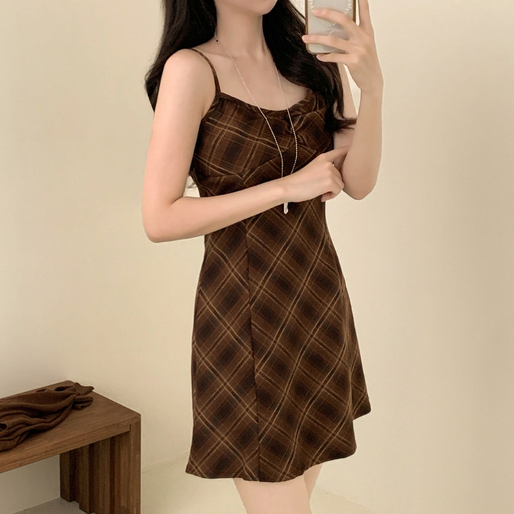 kuuko ワンピース+カーディガン SET】チェックワンピースク カーディガン｜ツーピース｜韓国