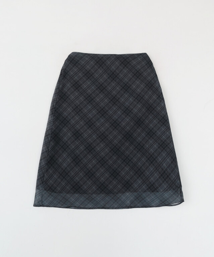 チェックミディスカート
