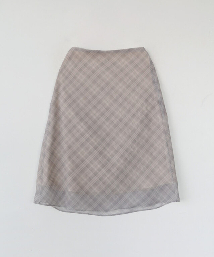 チェックミディスカート