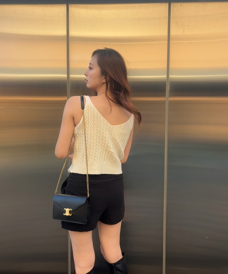 리본 꽈배기 가디건 나시세트 아이보리