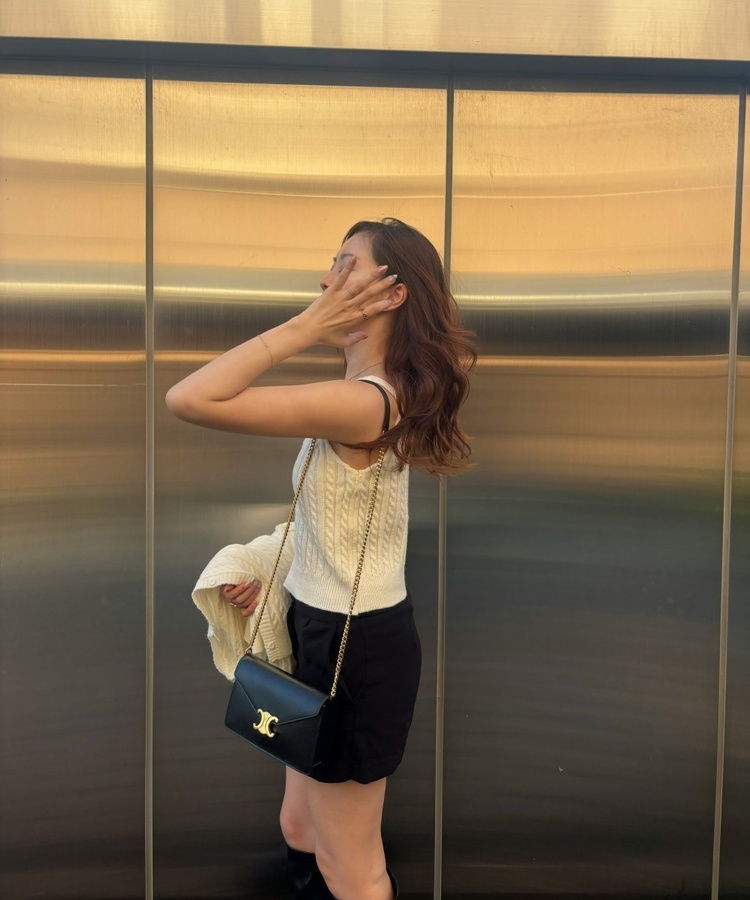 리본 꽈배기 가디건 나시세트 아이보리