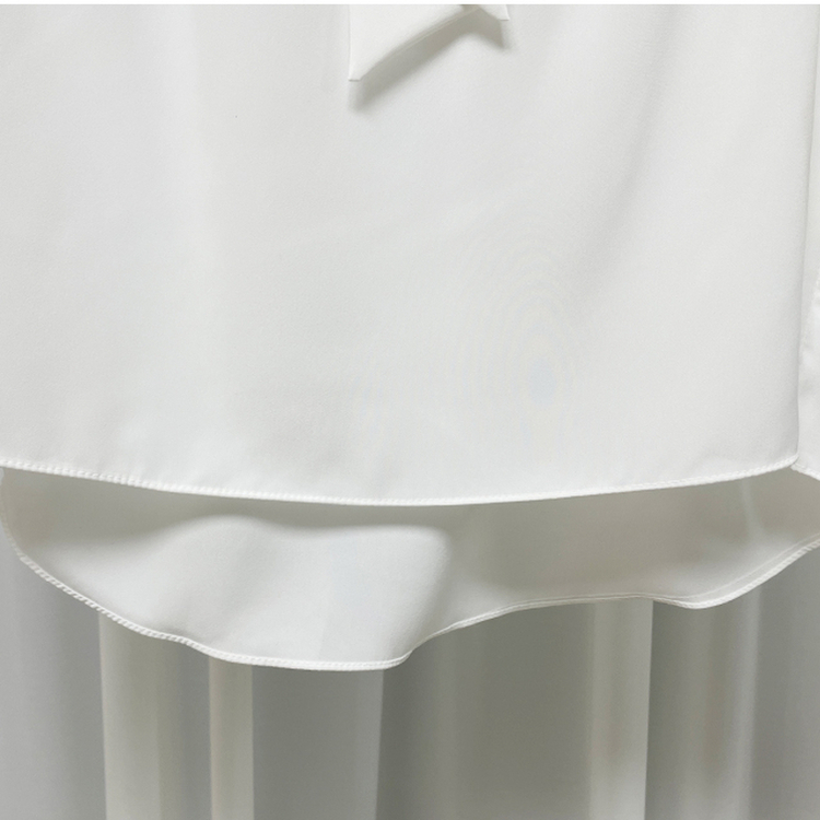 아델 타이 찰랑 리본 셔링 블라우스