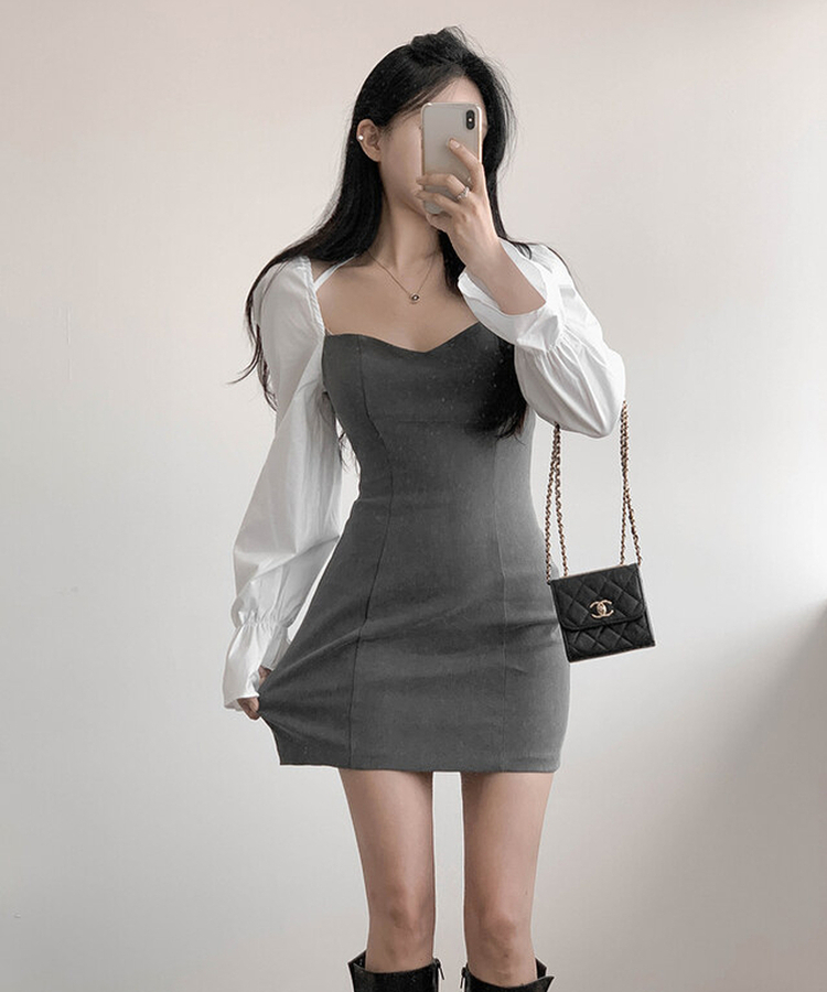 HAENGNAE ミニワンピース LAGUA GEM | SIDE GATHER HOODIE ミニワンピース (ワンピース