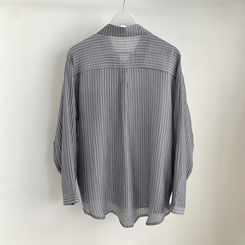 シースルーストライプサイドボタンシャツ