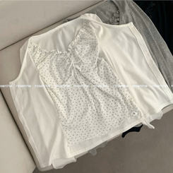 리지 플라워 잔꽃 패턴 긴팔 가디건