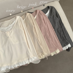 レイヤードリボンインナーニット