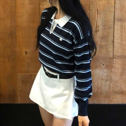 ペンダントストライプTシャツ DARK BLUE