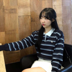 ペンダントストライプTシャツ DARK BLUE