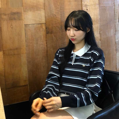 ペンダントストライプTシャツ DARK BLUE