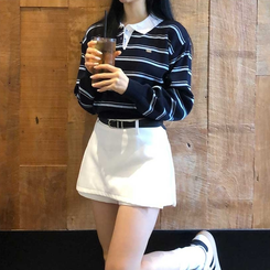 ペンダントストライプTシャツ DARK BLUE