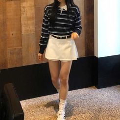 ペンダントストライプTシャツ DARK BLUE