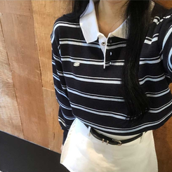 ペンダントストライプTシャツ DARK BLUE