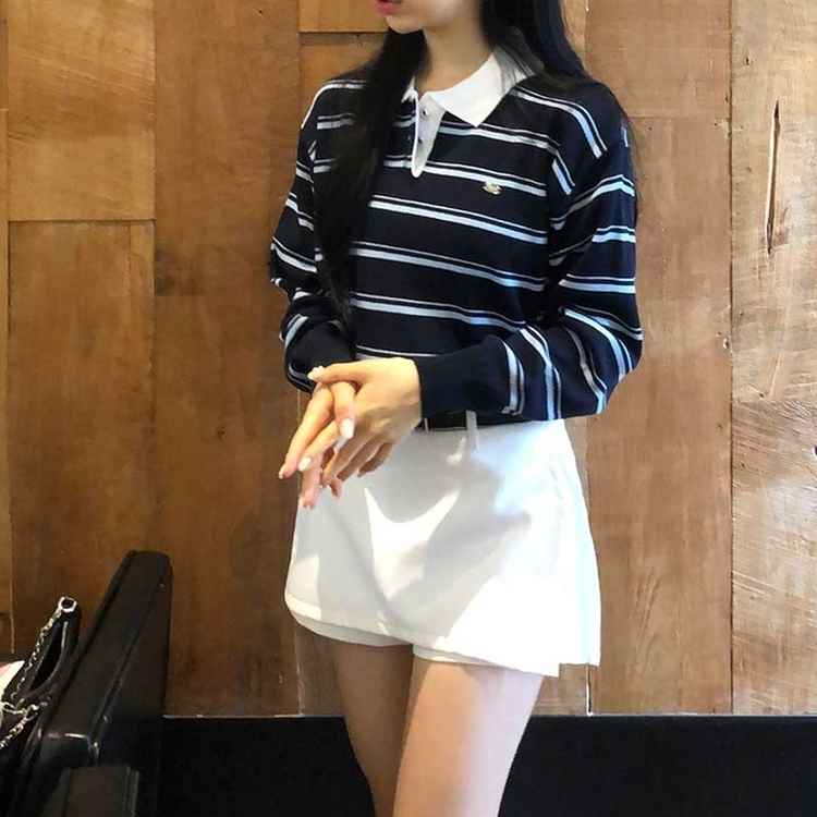 ペンダントストライプTシャツ DARK BLUE