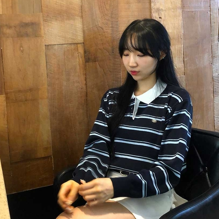 ペンダントストライプTシャツ DARK BLUE