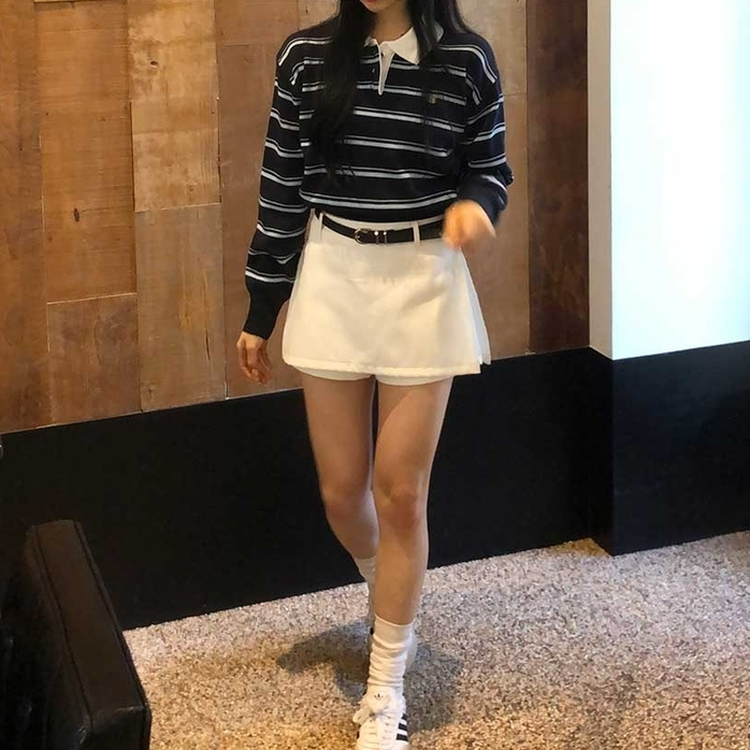 ペンダントストライプTシャツ DARK BLUE