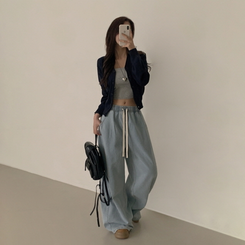 【丈別】バンディングデニムパンツ LIGHT DENIM