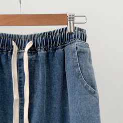 【丈別】バンディングデニムパンツ