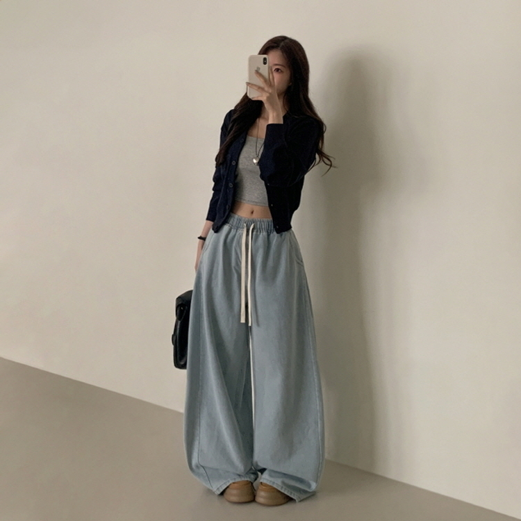 【丈別】バンディングデニムパンツ LIGHT DENIM