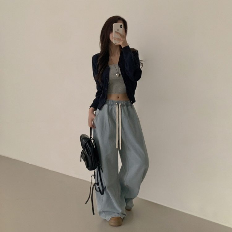 【丈別】バンディングデニムパンツ LIGHT DENIM