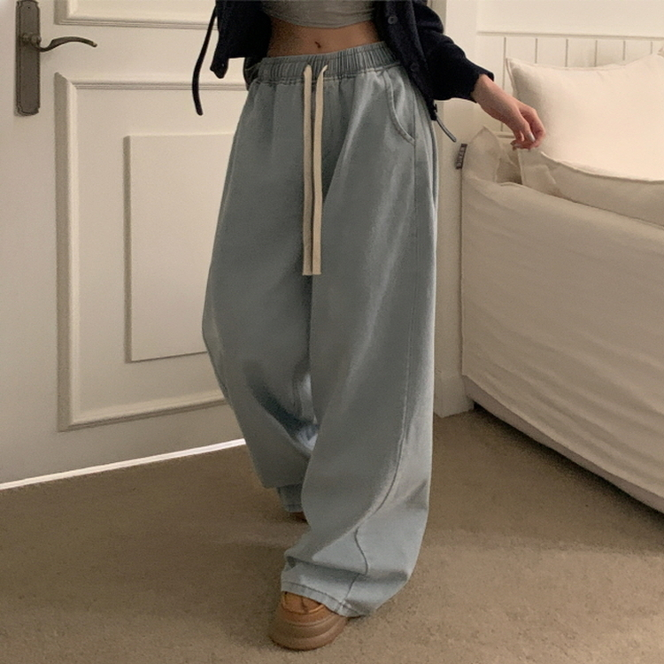 【丈別】バンディングデニムパンツ LIGHT DENIM