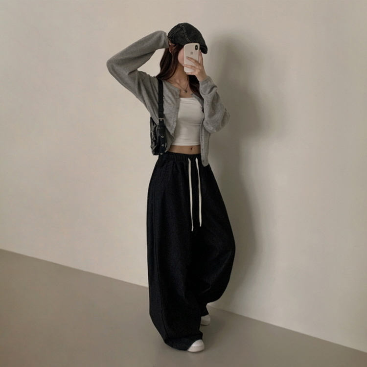 【丈別】バンディングデニムパンツ BLACK