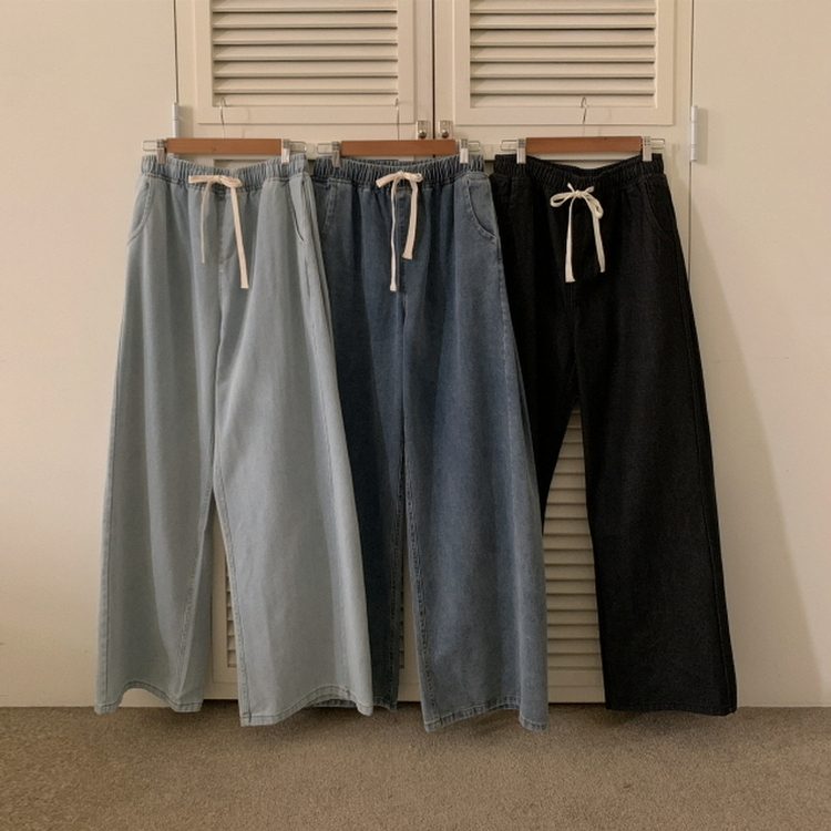 【丈別】バンディングデニムパンツ