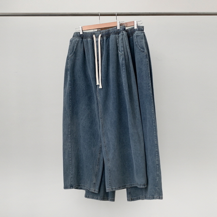 【丈別】バンディングデニムパンツ