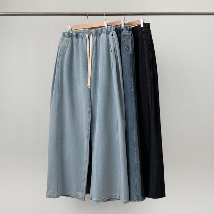 【丈別】バンディングデニムパンツ