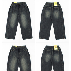 【丈別】]サイドピンタックスナップデニムワイドパンツ(6color)