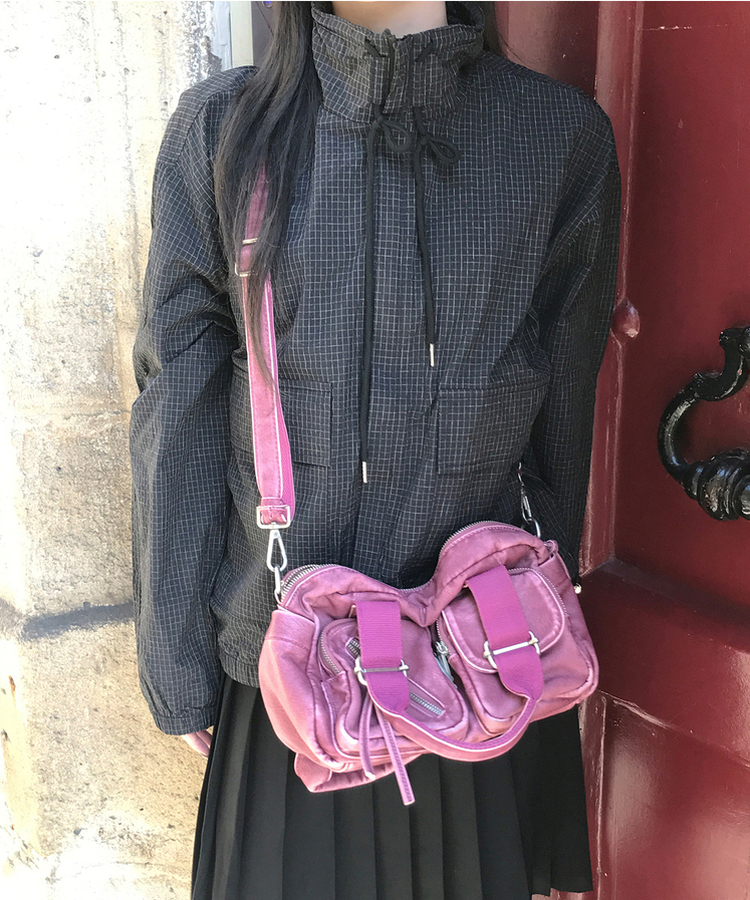 루체 체크 바람막이 자켓