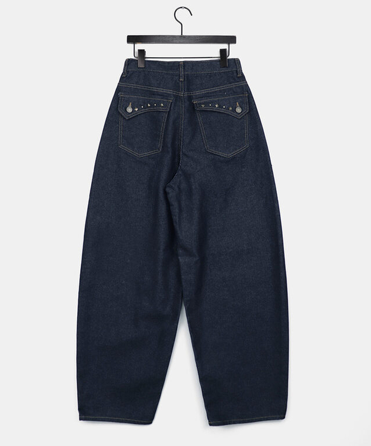 スタッドポケットワイドデニムパンツ