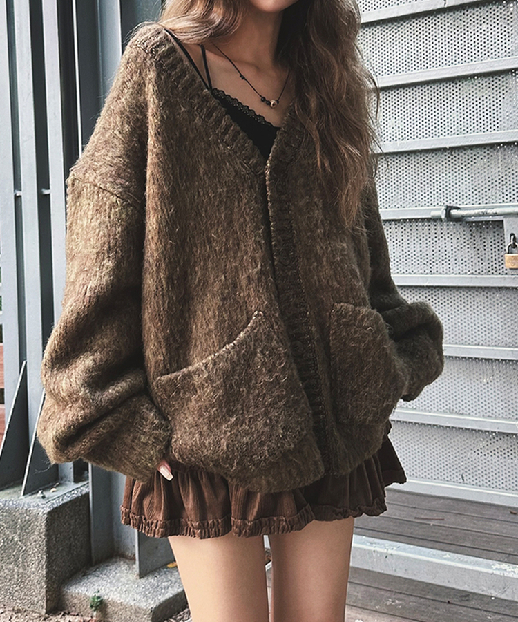 포레스트 오버 루즈 가디건 브라운