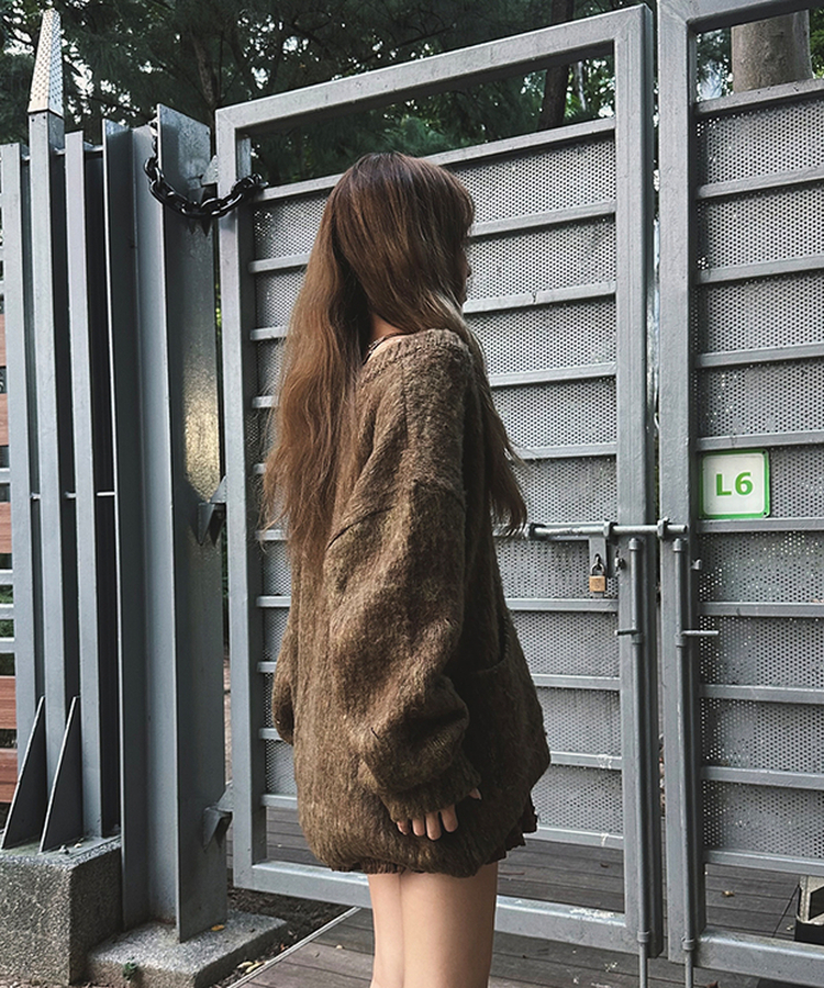 포레스트 오버 루즈 가디건 브라운