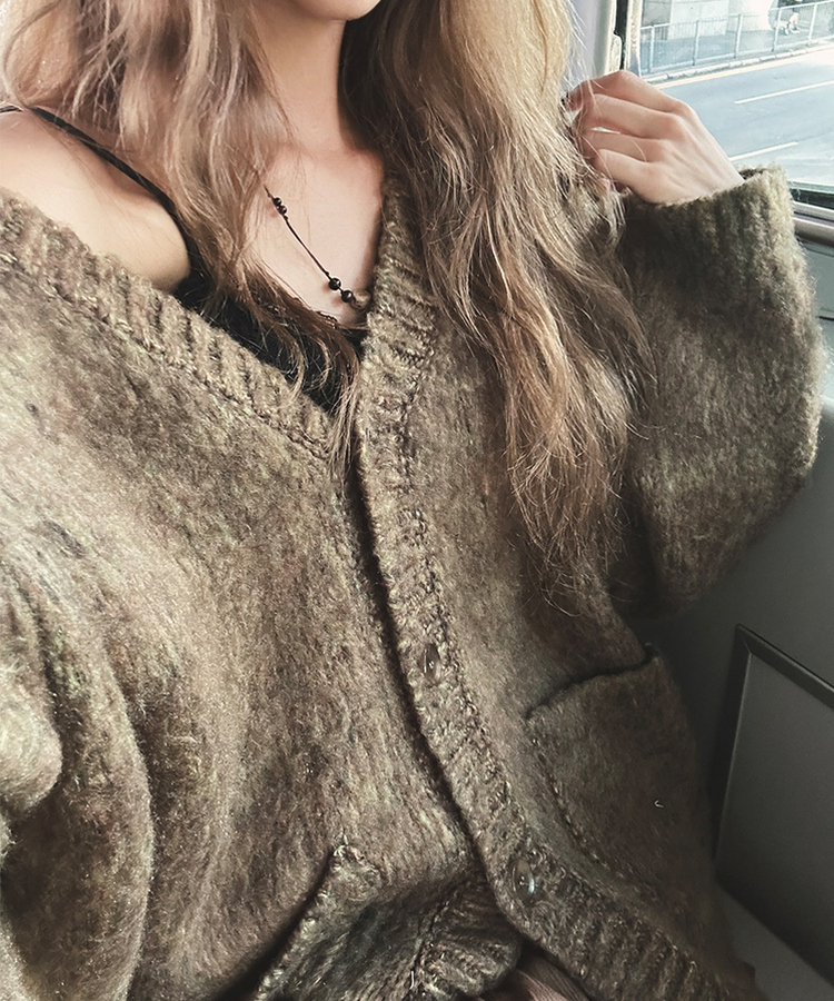 포레스트 오버 루즈 가디건 브라운