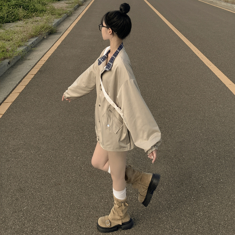 オーバーフィットジャケットジャンパー BEIGE