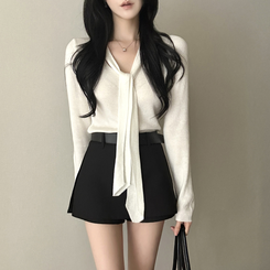 【タイ付き】ロイヤルVネックニット(5color) IVORY