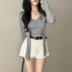 【タイ付き】ロイヤルVネックニット(5color) GREY