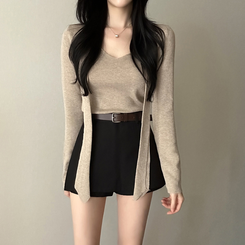 【タイ付き】ロイヤルVネックニット(5color) BEIGE