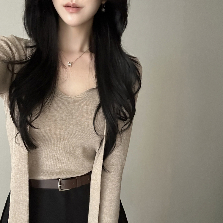 【タイ付き】ロイヤルVネックニット(5color) BEIGE