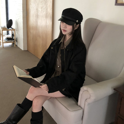 スエードルーズカラージャケット BLACK