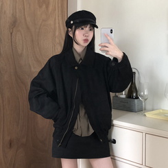 スエードルーズカラージャケット BLACK