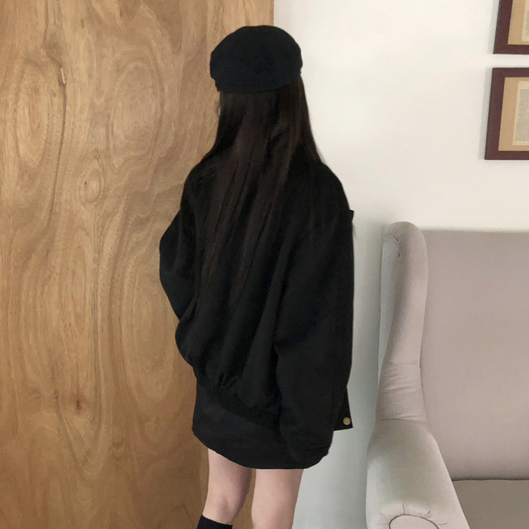 スエードルーズカラージャケット BLACK