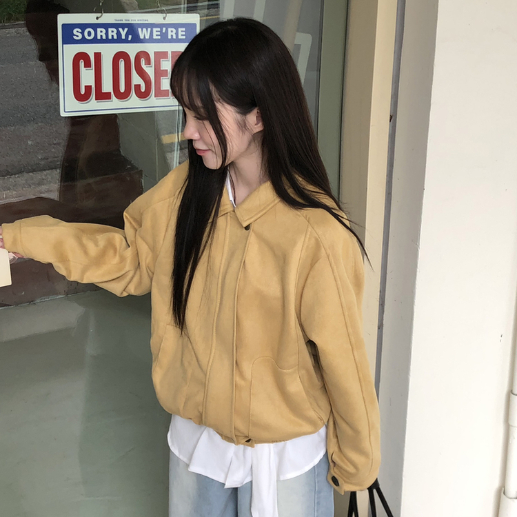 スエードルーズカラージャケット BEIGE