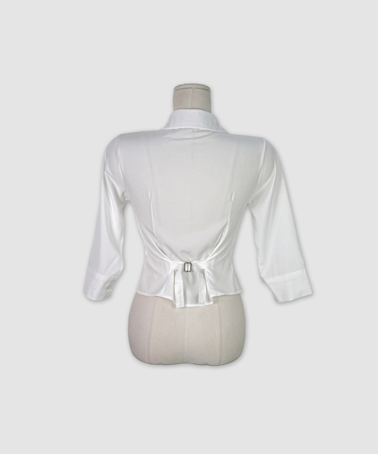 シャーリングライン7分袖シャツ