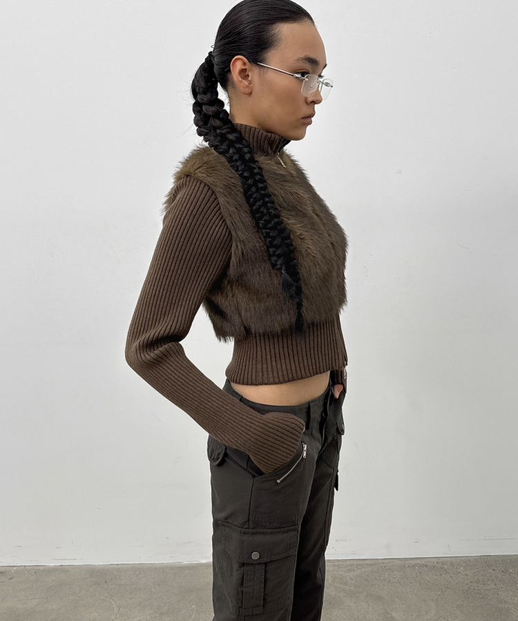 ファーニットジップアップ｜ジャンパー｜韓国ファッション通販 SONA