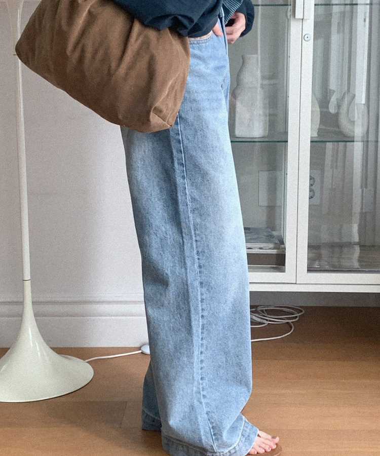ツーランワイドジーンズ MID DENIM