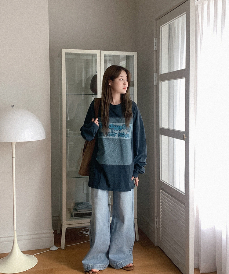 ツーランワイドジーンズ MID DENIM